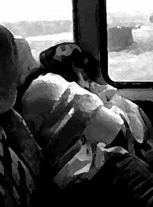 sleeping on bus