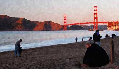 baker beach sunset